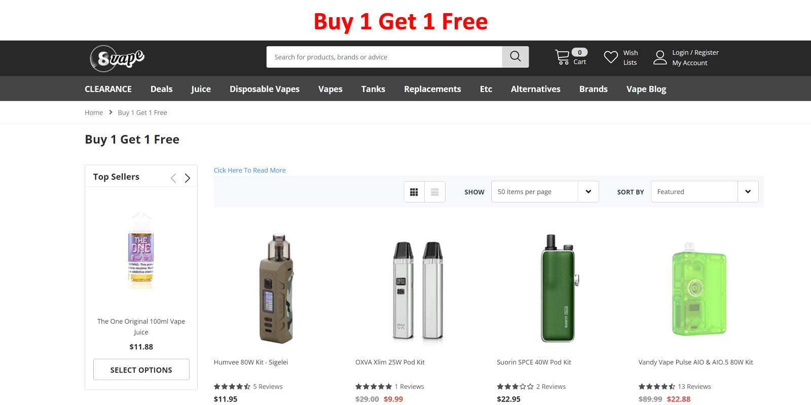 eightvape new activity, vape Buy 1 Get 1 Free