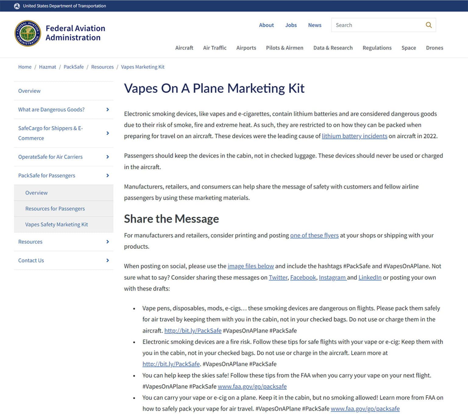 can you bring a vape on a plane?