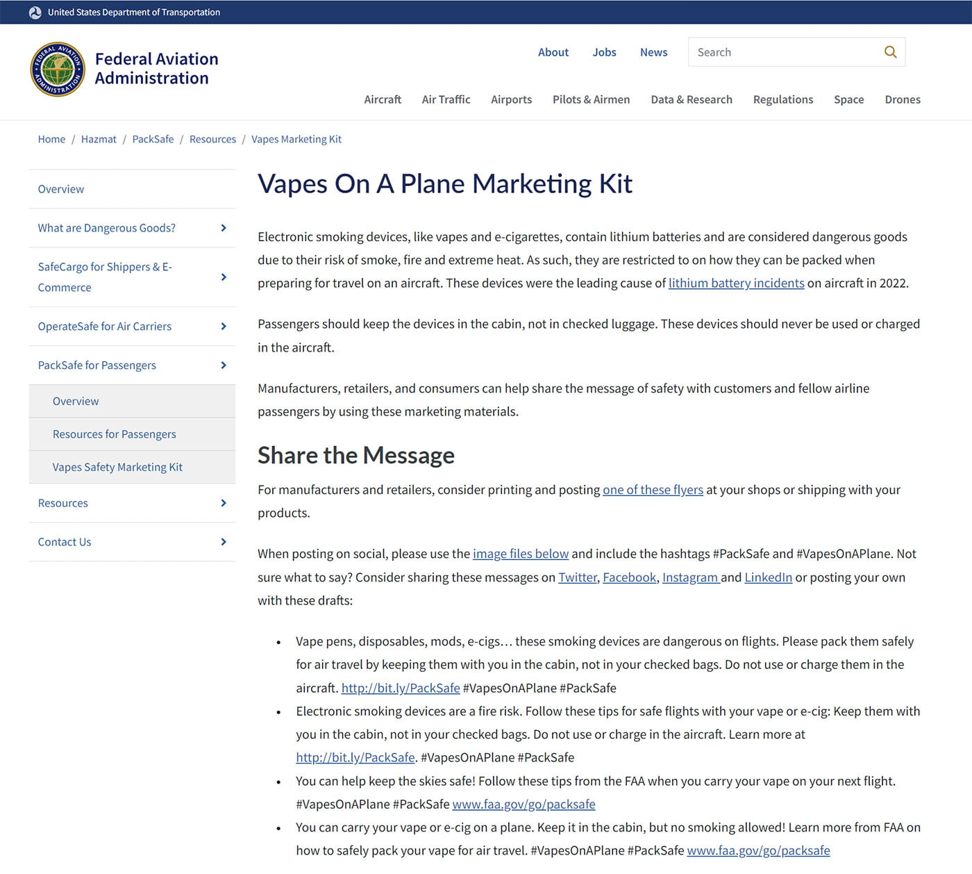 can you bring a vape on a plane?