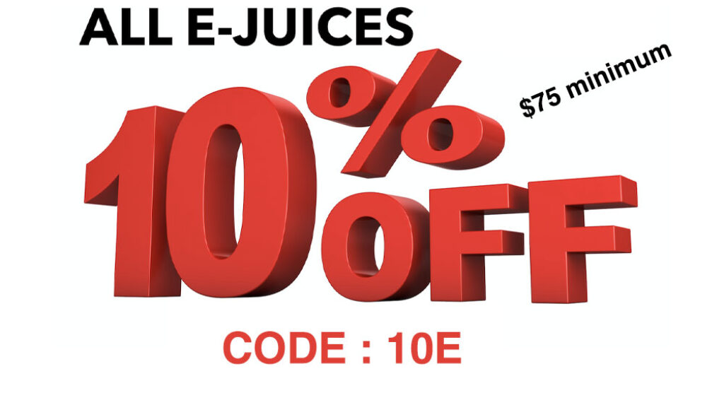 EjuiceConnect e-liquid sale, 10% off juice