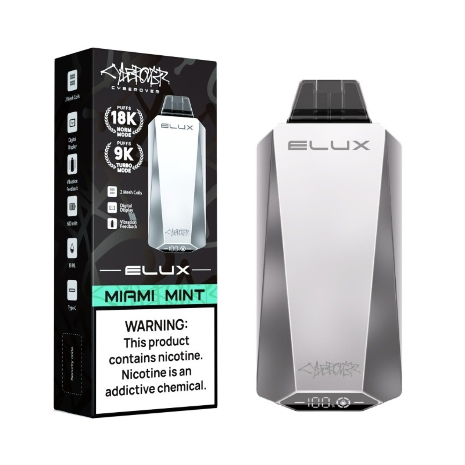 Elux Cyberover 18K Disposable Vape 18000 Puffs - Vape Prices