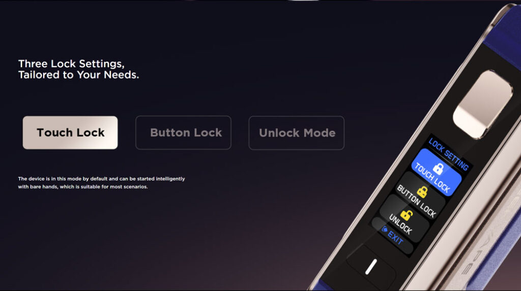 Three Lock Settings, Tailored to Your Needs.
