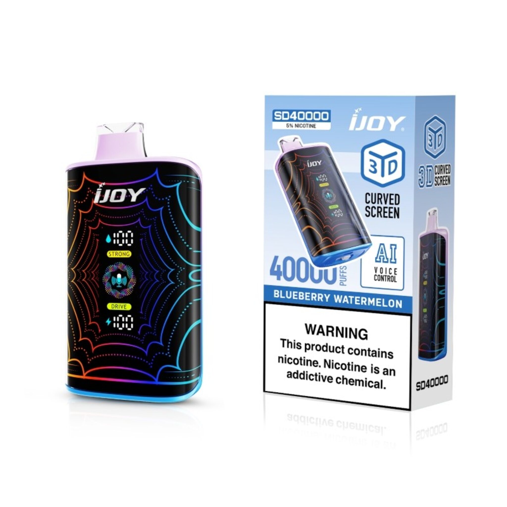 Blueberry Ice Ijoy Sd40000 Disposable Vape Double Drip Blueberry Ice Disposable  Vape 20mg Blueberry Ice Ijoy Sd40000 Disposable Pod