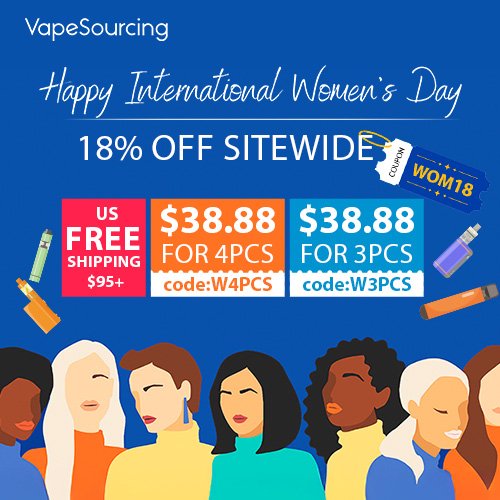 🌸 Vapesourcing Women’s Day Sale: 18% OFF Sitewide! 🌸