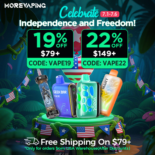 morevaping.com - Independence Day e-cigarette promotion
