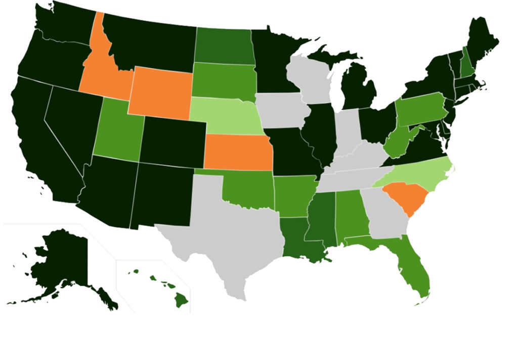 States where marijuana is legal