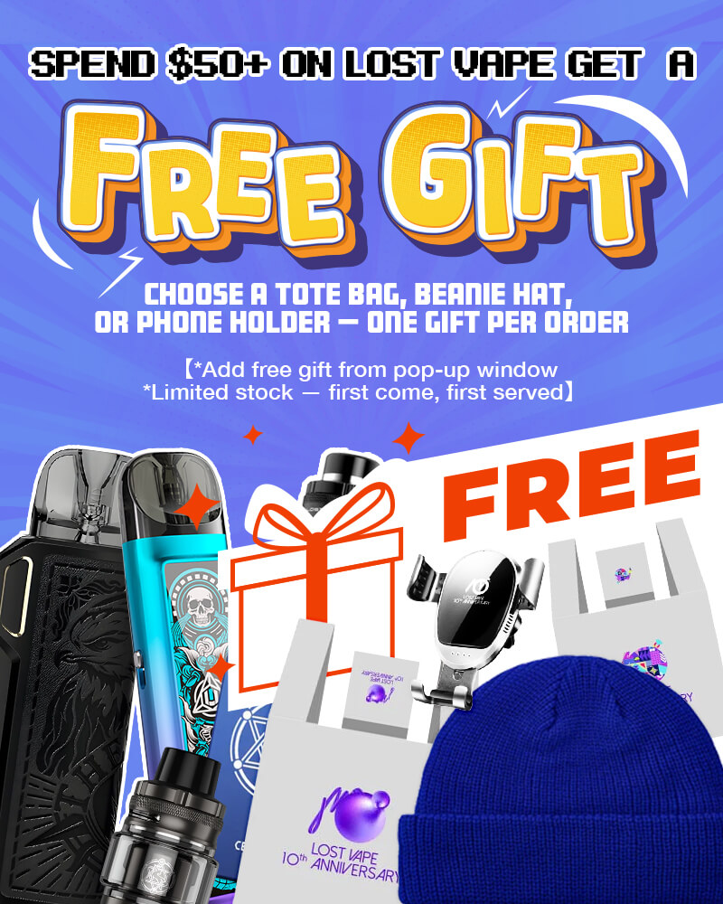 Free Gift Alert! Grab Stylish Lost Vape Swag with $50+ Orders at EightVape