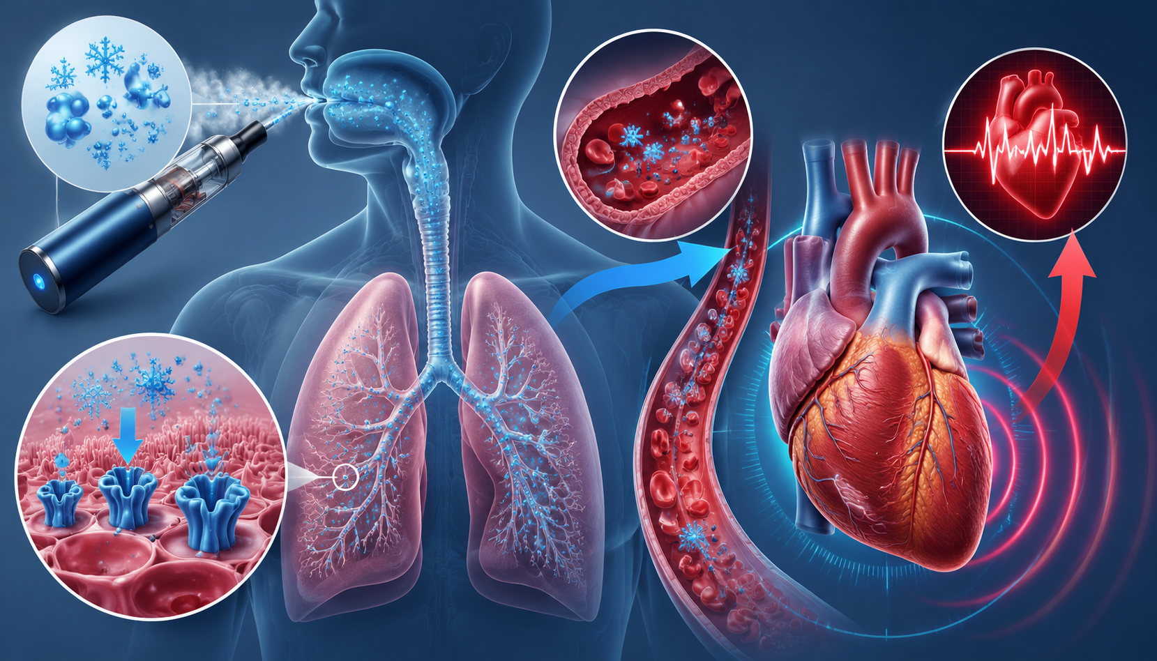 How cooling agents WS-3 and WS-23 from ice vapes enter the lungs and affect the heart