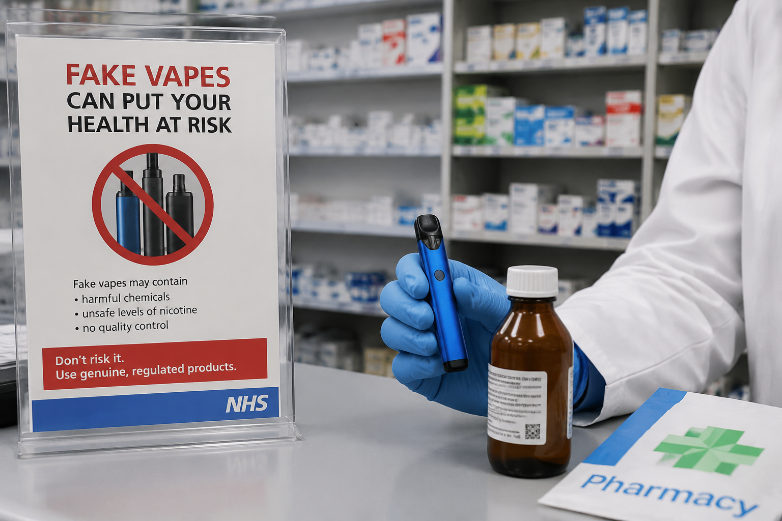 UK pharmacy warning about counterfeit fentanyl-laced vape products